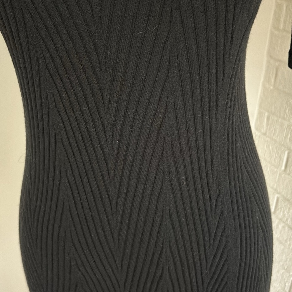 White+ Warren black  ribbed midi dress - Picture 3 of 6